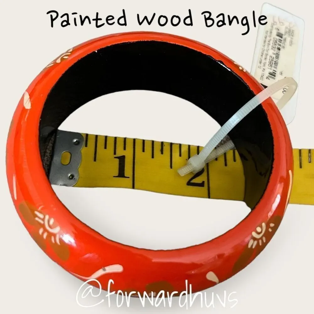 Hand Painted Wooden Bangle Bracelet - Made in India